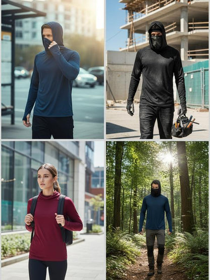 Sudadera IronShade — Protección Solar y Máscara Facial